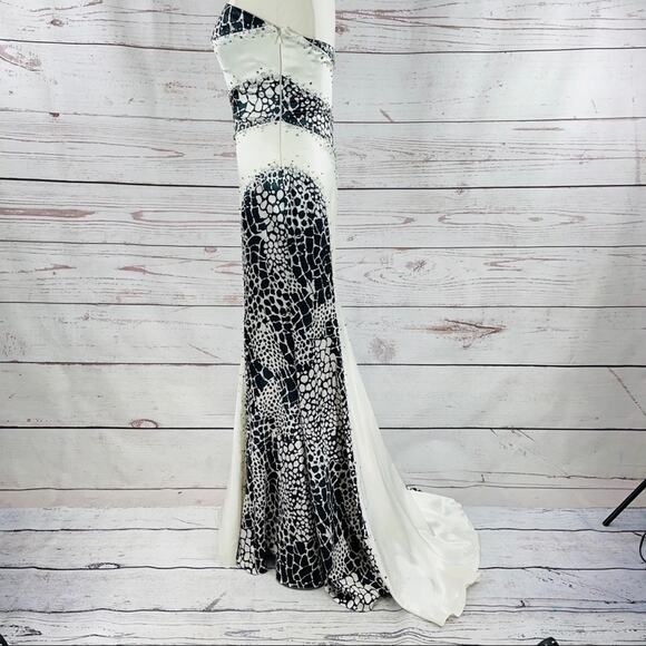 Night Moves animal print mermaid flare trumpet prom dress formal - Picture 9 of 16